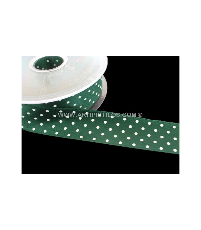 RUBAN EN SATIN À POIS 25 MM.