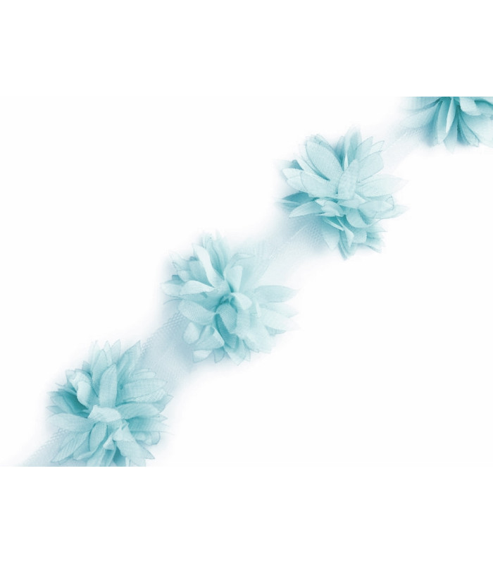 Bande de fleurs sur tulle