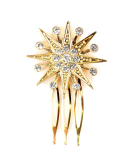 Peigne Métallique avec Incrustations de Strass