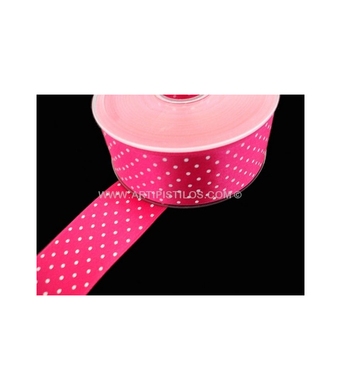 RUBAN EN SATIN À POIS 38 MM.