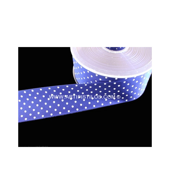 RUBAN EN SATIN À POIS 38 MM.