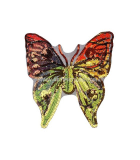 APPLICATION PAPILLON AVEC PAILLETTES 23 X 23 CMS.