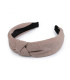 Bandeau Élégant en Tissu Unicolore à Structure Rayée avec Nœud