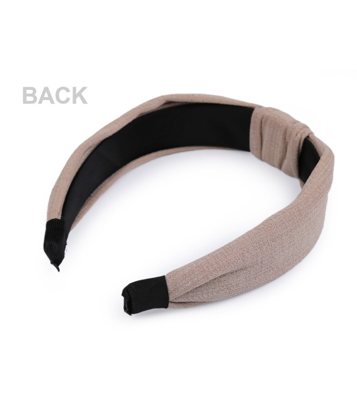 Bandeau Élégant en Tissu Unicolore à Structure Rayée avec Nœud