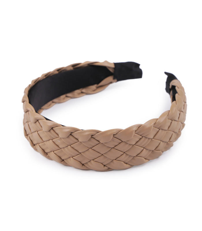 Bandeau large en simili cuir tressé - Élégance polyvalente