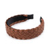 Bandeau large en simili cuir tressé - Élégance polyvalente