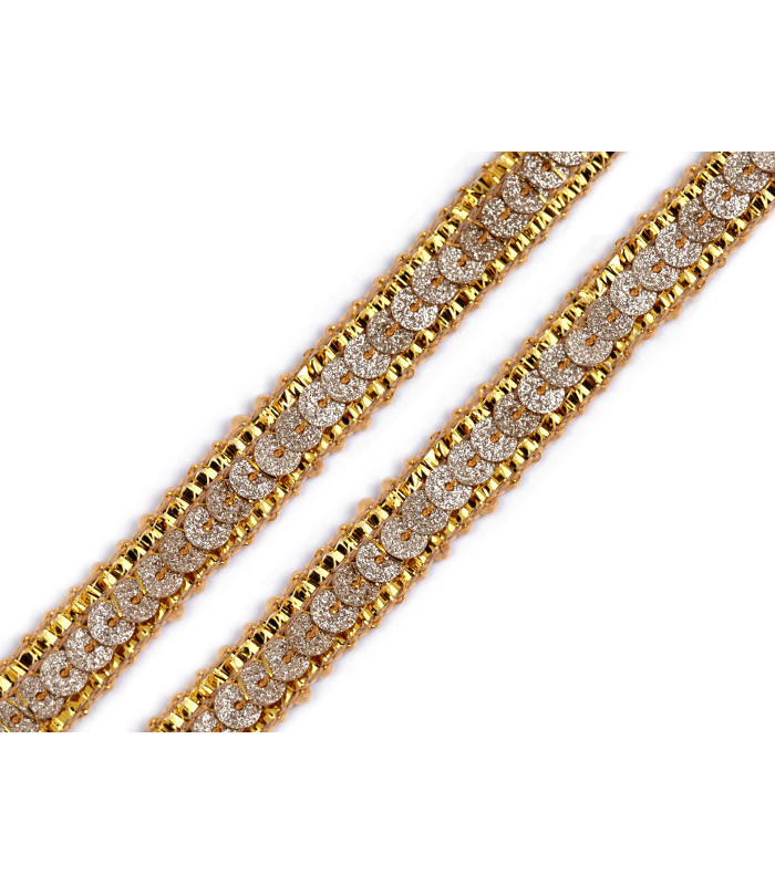Liseré en sequin avec strass 13 mm. x 1 mt.