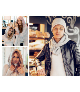 Cache-cou tricoté avec capuche "KYOTO"