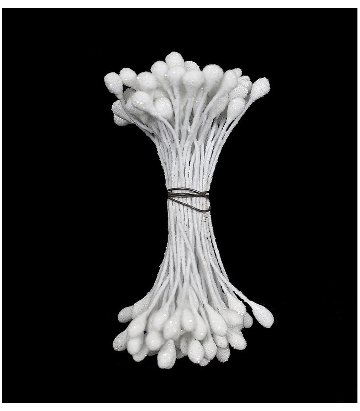 Pistil irisé à 2 faces avec pédoncule en fil de fer