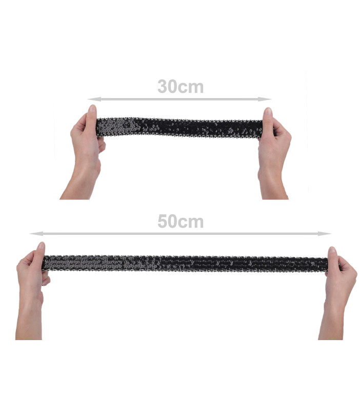 Galon de Paillettes - Largeur 40 mm - Élastique