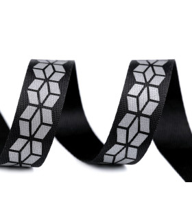 Sangle en polyester avec impression réfléchissante 20 mm x 1 mt