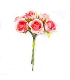 BOUQUET DE 6 FLEURS EN TISSU