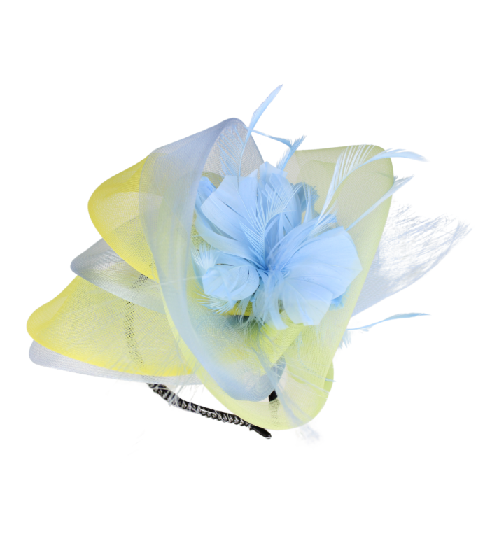 Coiffe en crin avec fleur et plume "LILIUM"