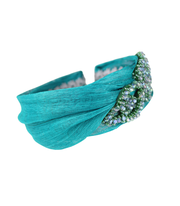 DIADEMA ABACA SEDA "EMERALD"