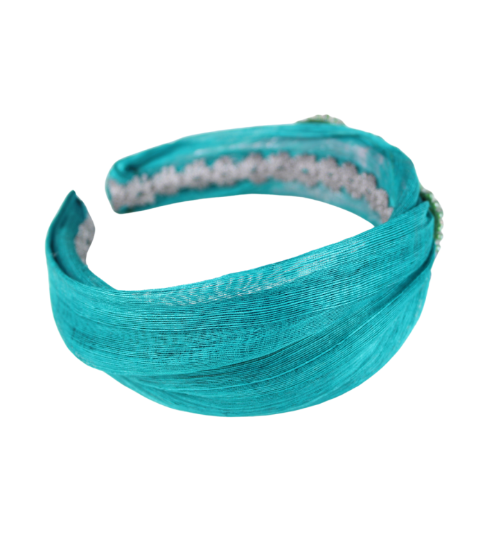 DIADEMA ABACA SEDA "EMERALD"