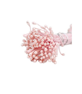 PISTIL PERLÉ 2 COTÊS TIGE ROSE/TÊTE ROSE