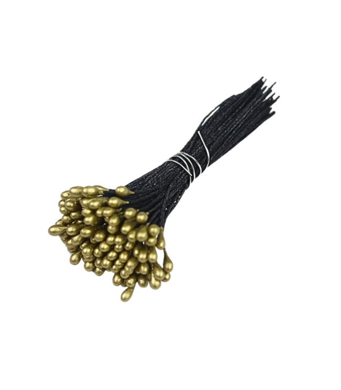 PISTIL PERLÉ GROS TÊTE OR/TIGE NOIRE