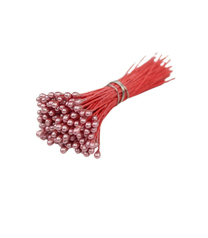 PISTIL PERLÉ GROS TÊTE ROUGE/TIGE NOIRE