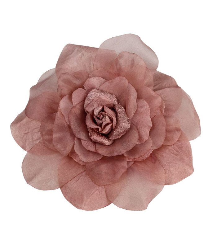 MAXIFLEUR EN TISSU ET ORGANDI 26CM
