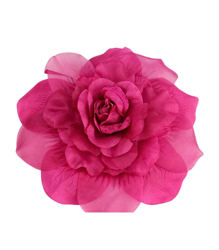 MAXIFLEUR EN TISSU ET ORGANDI 26CM