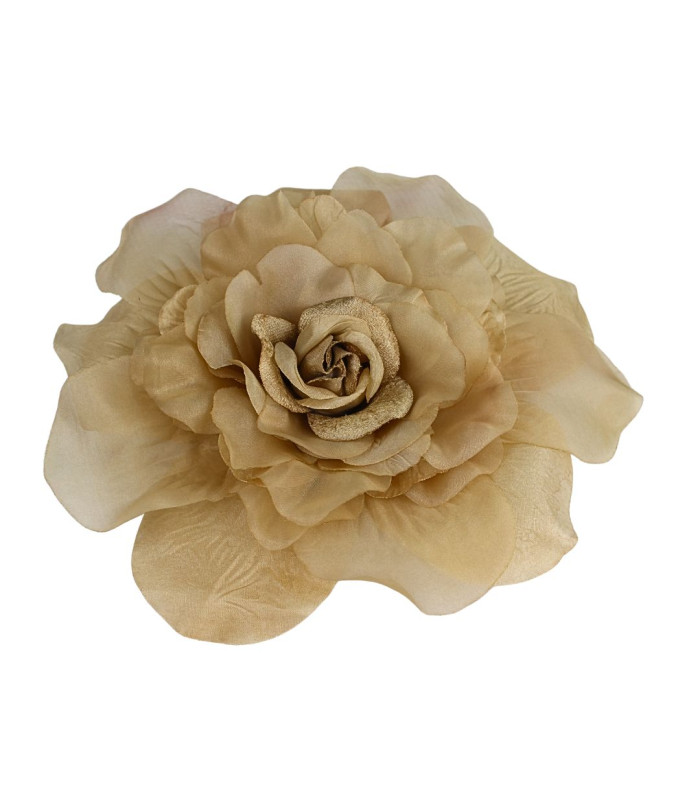 MAXIFLEUR EN TISSU ET ORGANDI 26CM