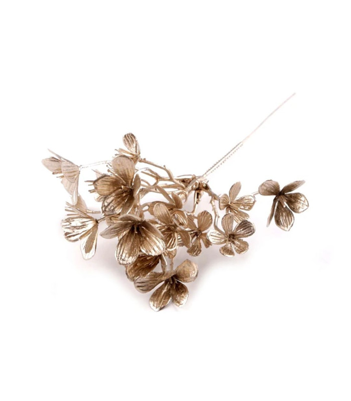 BRANCHE DE FLEURS ARTIFICIELLES COULEUR MÉTALLIQUE