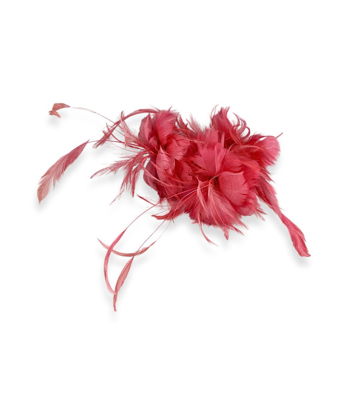 MONTAGE FLEUR EN PLUMES DE COQ