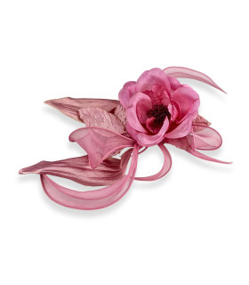 Fleur en organza avec pétales en satin