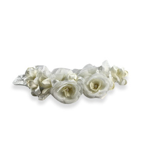 BOUQUET DE FLEURS EN TISSU BLANC