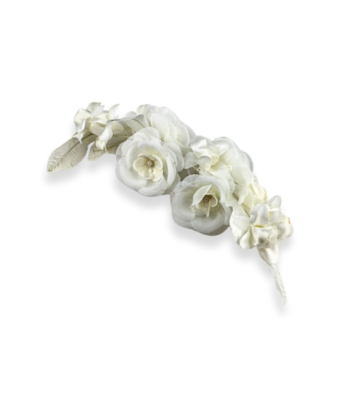 BOUQUET DE FLEURS EN TISSU BLANC