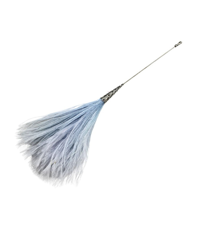 BROCHE EN PLUMES D'ÉMEU - ÉPINGLETTE DÉCORATIVE AVEC COUVRE-AIGUILLE