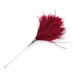 BROCHE EN PLUMES D'ÉMEU - ÉPINGLETTE DÉCORATIVE AVEC COUVRE-AIGUILLE