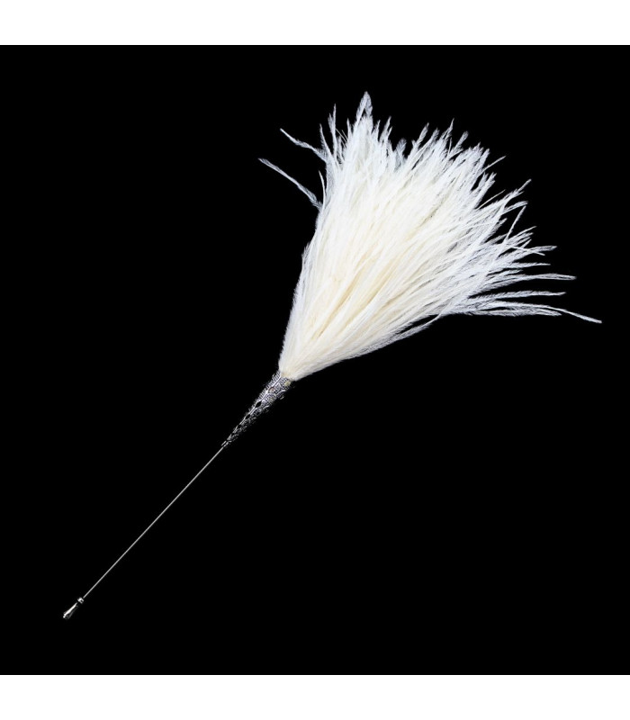 BROCHE EN PLUMES D'ÉMEU - ÉPINGLETTE DÉCORATIVE AVEC COUVRE-AIGUILLE