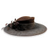 CHAPEAU "CHOCOLAT" - SINAMAY ET FEUTRE AVEC ACCESSOIRE DE COU DE COQ