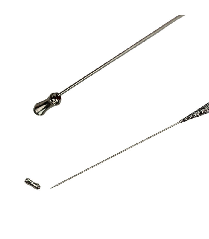 BROCHE EN PLUMES D'ÉMEU - ÉPINGLETTE DÉCORATIVE AVEC COUVRE-AIGUILLE