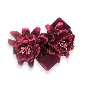 BOUQUET DE 2 FLEURS EN VELOURS AVEC PISTILS