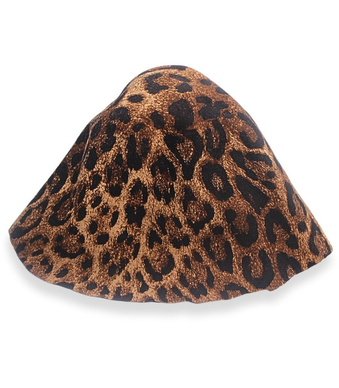 CÔNE EN FEUTRE LÉOPARD - 100% LAINE MÉRINOS