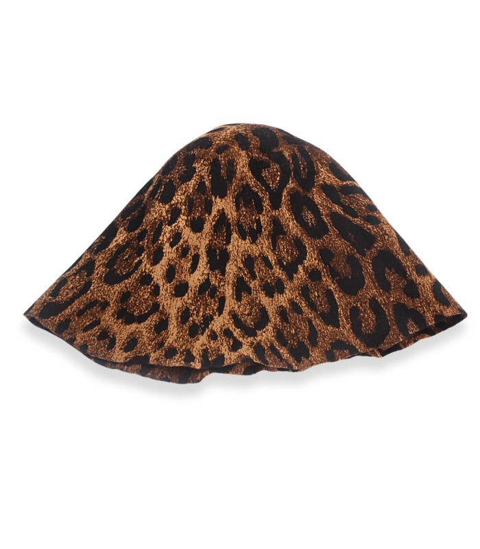 CÔNE EN FEUTRE LÉOPARD - 100% LAINE MÉRINOS