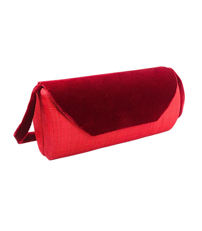 SAC ROUGE EN SINAMAY ET VELOURS
