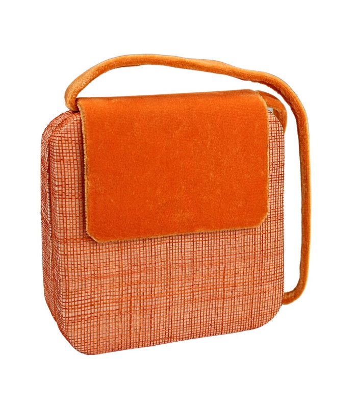 SAC CARRÉ EN SINAMAY ET VELOURS