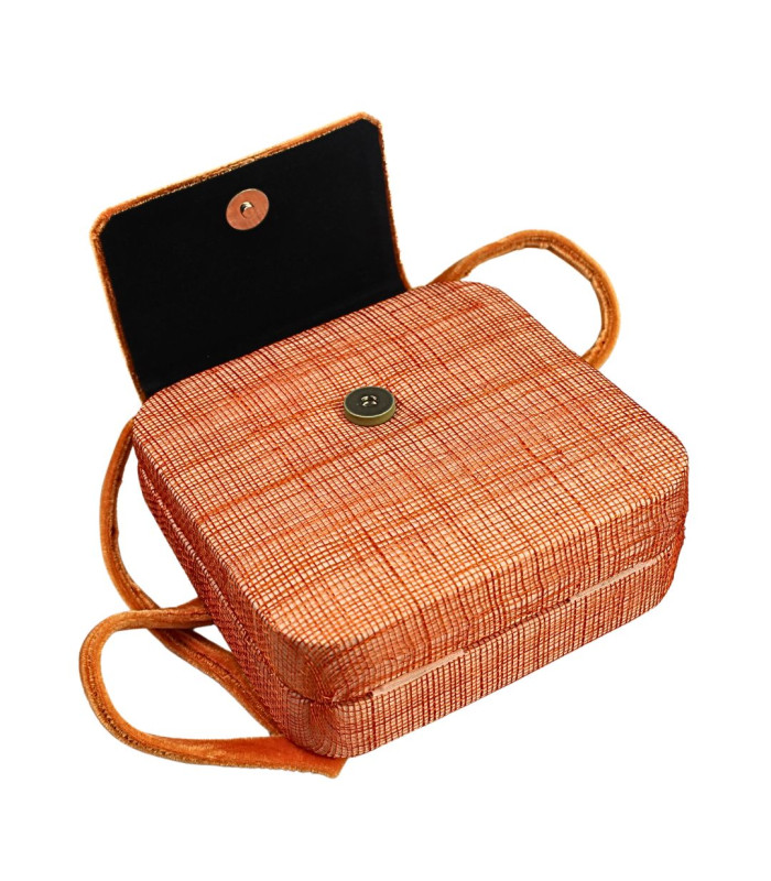 SAC CARRÉ EN SINAMAY ET VELOURS