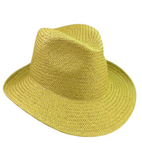 CHAPEAU ASYMÉTRIQUE AJUSTABLE EN FIBRES VÉGÉTALES POUR FEMME