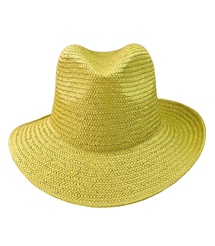CHAPEAU ASYMÉTRIQUE AJUSTABLE EN FIBRES VÉGÉTALES POUR FEMME