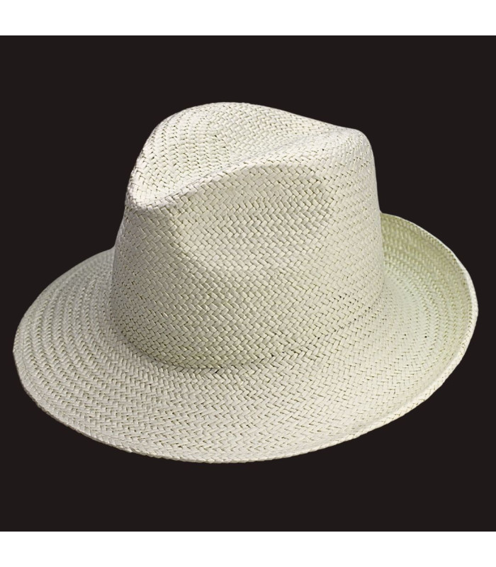 CHAPEAU ASYMÉTRIQUE AJUSTABLE EN FIBRES VÉGÉTALES POUR FEMME