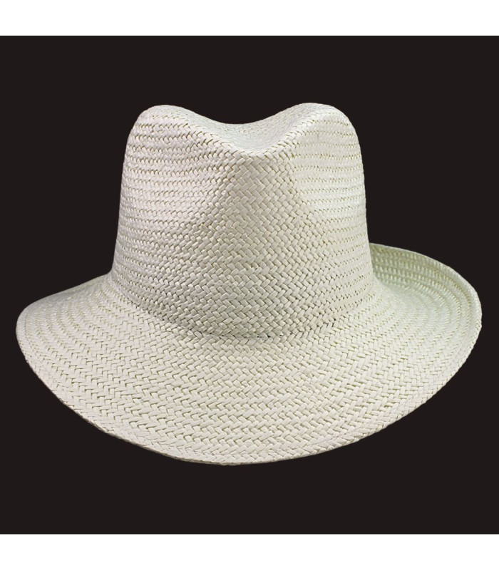 CHAPEAU ASYMÉTRIQUE AJUSTABLE EN FIBRES VÉGÉTALES POUR FEMME