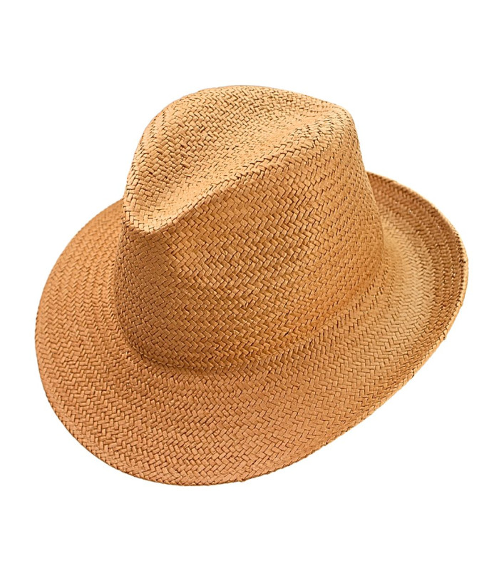 CHAPEAU ASYMÉTRIQUE AJUSTABLE EN FIBRES VÉGÉTALES POUR FEMME
