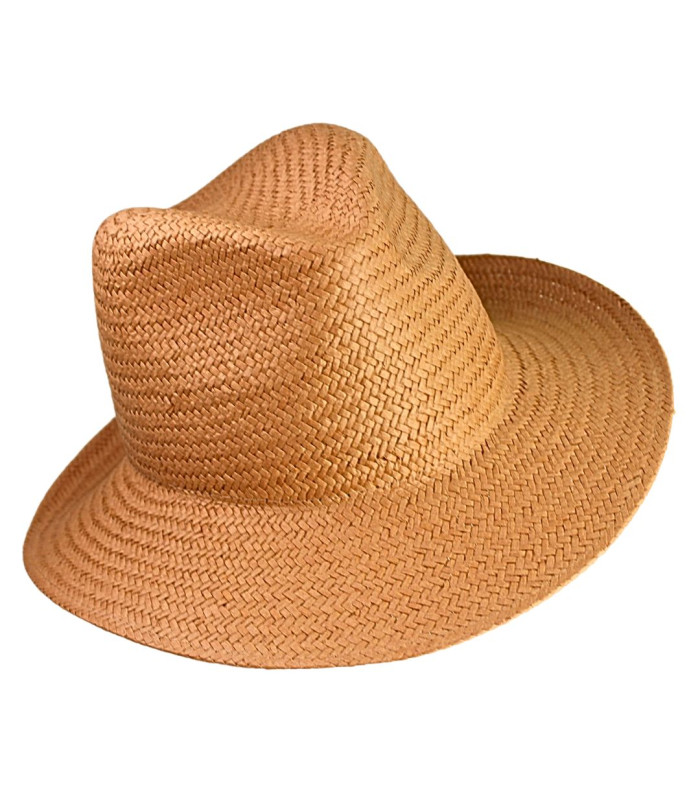 CHAPEAU ASYMÉTRIQUE AJUSTABLE EN FIBRES VÉGÉTALES POUR FEMME