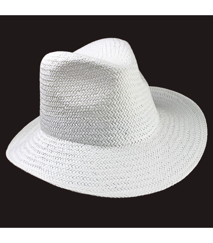 CHAPEAU ASYMÉTRIQUE AJUSTABLE EN FIBRES VÉGÉTALES POUR FEMME