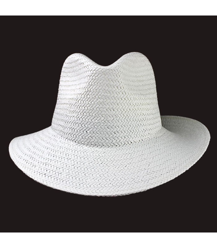 CHAPEAU ASYMÉTRIQUE AJUSTABLE EN FIBRES VÉGÉTALES POUR FEMME
