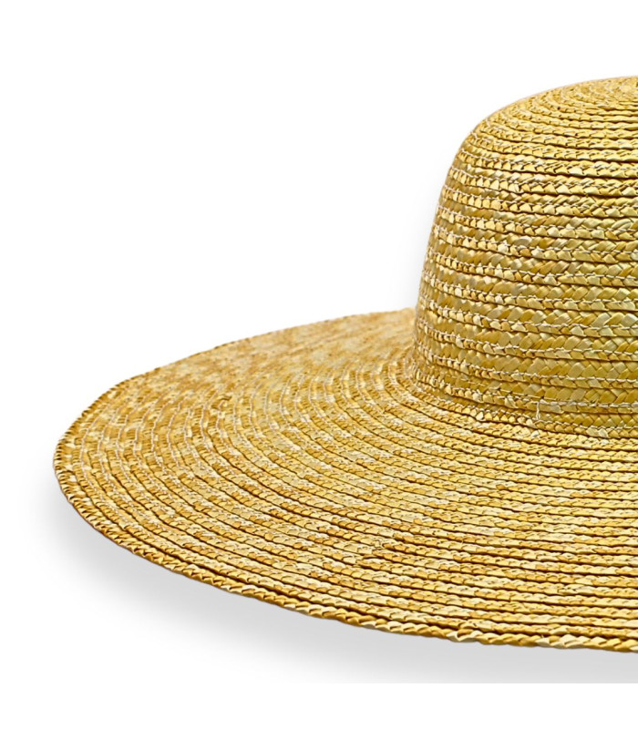 CHAPEAU DE PAILLE NATURELLE TRESSÉE POUR FEMME – AJUSTABLE